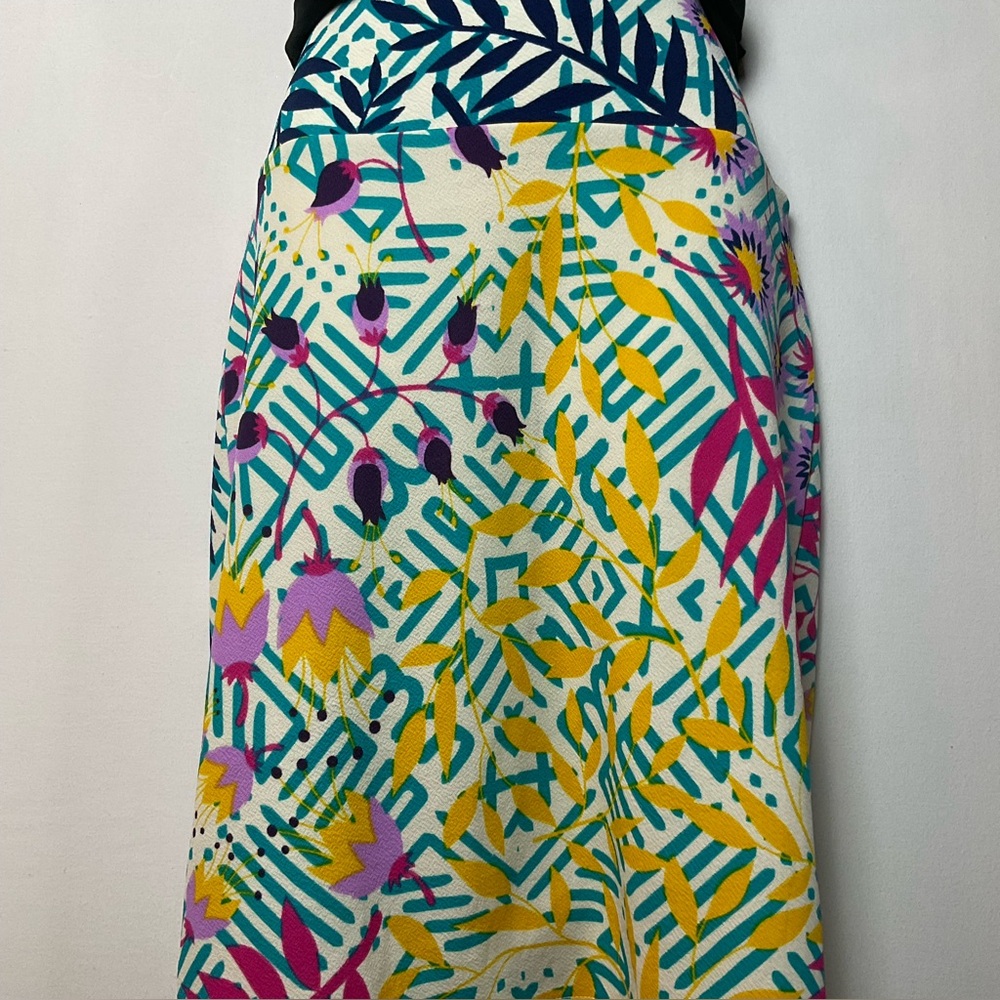 📦LULAROE Vibrant Floral Stretch Pencil Skirt - Teal Yellow & Pink *DISCOUNTSHIP